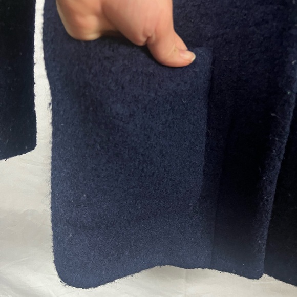 J. Crew Women’s Boucle Wool Blend Navy Hidden Placket Pea Coat- Size 2‎ - Picture 6 of 7